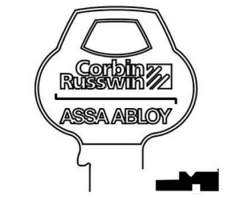 CORBIN RUSSWIN INC  57B1-6PIN-10               Door Lock Key Blank, Cylinder, Single-Section, Standard, 6-Pin, X-Class Bitting, Coined Logo Bow