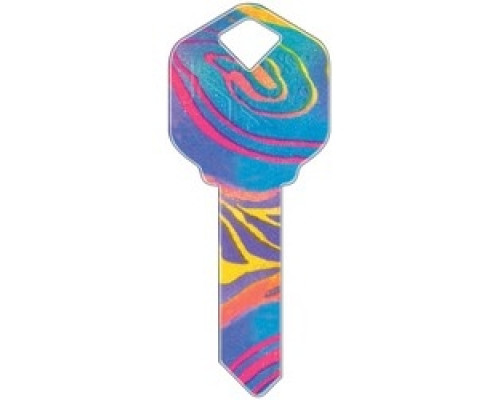 HOWARD KEYS  SC1-HK7               Decorative Key Blank, Schlage, Rainbow Swirl Design