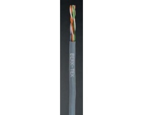 BERK-TEK  10032227               HyperPlus 5e, Category 5e, Plenum, UTP Data Cable, 24 AWG, 4 pair, solid bare copper conductors, FEP insulation, Flame-retardant PVC jacket, Blue, Box of 1000 ft