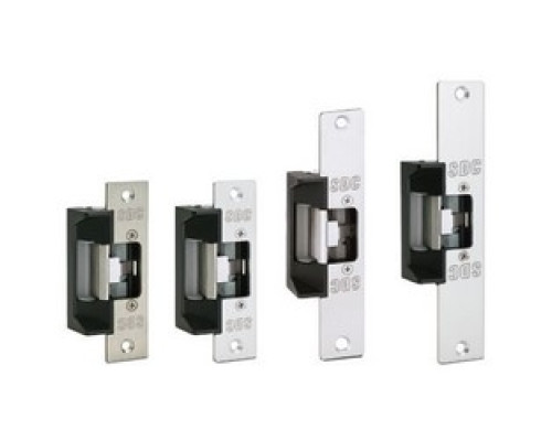 SECURITY DOOR CONTROLS 45-A        Electric Strike, Universal, 12/24 Volt AC/DC, Stainless Steel, With 3 Faceplate, SPDT Latch Position Status, SPDT Keeper Closed and Deadlocked/Unlocked Status, Mounting Tab