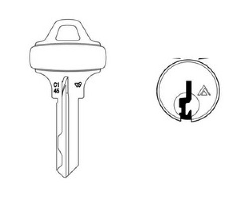 SCHLAGE ALLEGION BRAND  35-002-C123        Door Lock Cylinder Key Blank, Classic, Conventional, Everest, Embossed, Standard, Operating, C123 Keyway, Nickel Silver