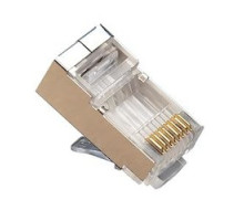 PLATINUM TOOLS INC 106180        RJ45 8P8C , CAT5E SHIELDED HP, ROUND-SOLID 3-PRONG.