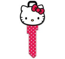 HOWARD KEYS  SC1-SR11               Decorative Key Blank, Schlage, Painted, Hello Kitty Head Shape, Individually Carded