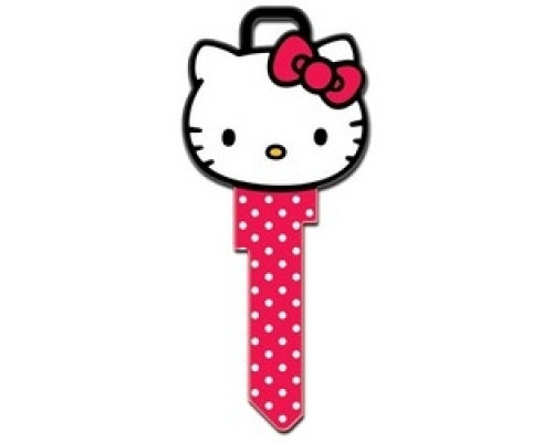 HOWARD KEYS  SC1-SR11               Decorative Key Blank, Schlage, Painted, Hello Kitty Head Shape, Individually Carded