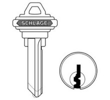 SCHLAGE ALLEGION BRAND  35-131-EF-XQ06-878        Door Lock Cylinder Key Blank, Classic, Conventional, Plain Bow, 6-Pin Cylinder, EF Keyway, Nickel Silver, With DO NOT DUPLICATE Stamp