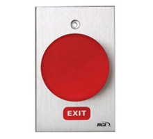 RUTHERFORD CONTROLS INTERNATIO  990-RE-MO X 28               Pushbutton, Tamper-Resistant, Oversized, Mushroom, Momentary, SPST, NO-NC, EXIT, 10 Ampere at 24 Volt DC, 3