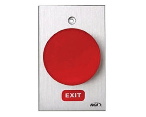 RUTHERFORD CONTROLS INTERNATIO  990-RE-MO X 28               Pushbutton, Tamper-Resistant, Oversized, Mushroom, Momentary, SPST, NO-NC, EXIT, 10 Ampere at 24 Volt DC, 3
