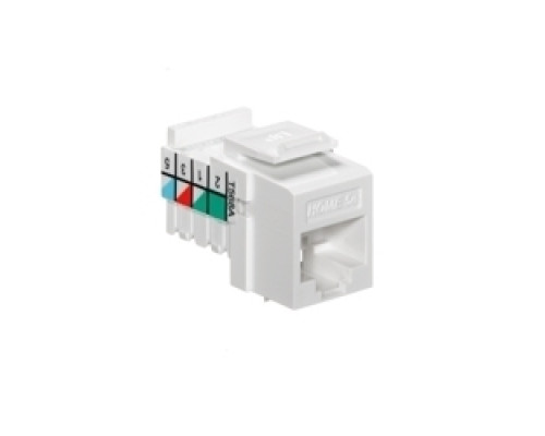LEVITON  5EHOM-RW5               HOME 5e Snap-In Jack, T568A Wiring, White