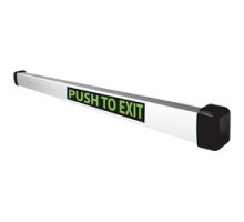 SECURITY DOOR CONTROLS  MSB550-2V               Mechanical Switch Bar, Outdoor, 2-SPDT, PUSH TO EXIT Legend, 2 Ampere at 30 Volt DC, 36