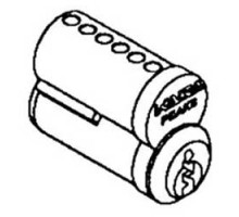 KABA ILCO CORP  3840-26D-1006-S               Cylinder Lock Interchangeable Core, Peaks Classic, 140 6-Pin, Uncombinated, S Keyway, Small Format, Capped, Satin Chrome