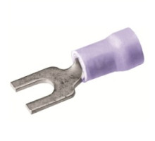 BURNDY  TP1410F  509288              Copper Terminal, Fork Tongue, 16-14 AWG, #8-#10 Stud, Vinyl Insulated, Tin Plated