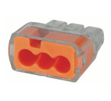 IDEAL INDUSTRIES  30-1033J               In-Sure Push-In Wire Connector, 12 AWG, 3-Port, 250/jar