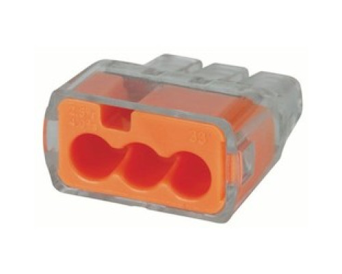 IDEAL INDUSTRIES  30-1033J               In-Sure Push-In Wire Connector, 12 AWG, 3-Port, 250/jar