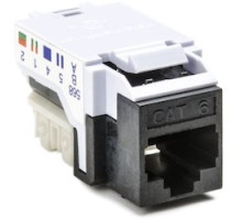 HELLERMANNTYTON  RJ45FC6-BLK               Category 6 Modular Keystone Jack, Plenum Rated, Black, 1/bag