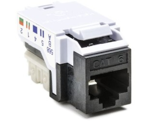 HELLERMANNTYTON  RJ45FC6-BLK               Category 6 Modular Keystone Jack, Plenum Rated, Black, 1/bag