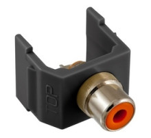 HUBBELL PREMISE WIRING SFRCORBK        Audio Video Connector, F-Type Coupler, gold, white. Sold in carton increments only. Carton contains - 25 keystone connectors individually bagged .