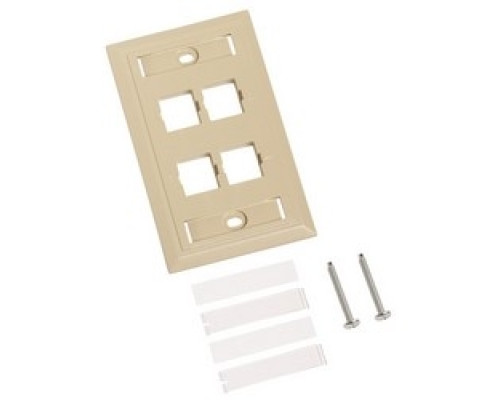 COMMSCOPE ENTERPRISE SOLUTIONS  108168550  M14L-246              L Type Flush Mounted Faceplate, Four Port Ivory