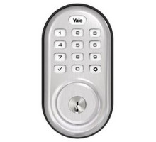 YALE RESIDENTIAL  YRD216-ZW2-619 KWKD               Pushbutton Dead Bolt, Key Free, Adjustable Latch, Satin Nickel, With Z-Wave