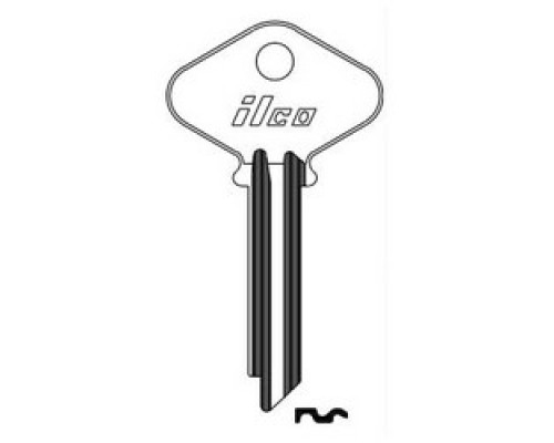 KABA ILCO CORP  D9 NP A17  AA00005162              Cylinder Lock Key Blank, 7-1/2-Pin, Brass, Nickel Plated, 17 Price Group, For Yale