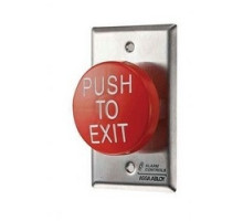 ALARM CONTROLS  TS-60               Pushbutton, Pneumatic Time Delay, Mushroom, 1-Gang, PUSH TO EXIT Label, 1NO-1NC, 2 Ampere at 28 Volt DC, 2 to 60 Second, 2-1/2