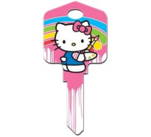HOWARD KEYS  SC1-SR7               Decorative Key Blank, Schlage, Large Headed, Painted, Hello Kitty Paint Design, Individually Carded
