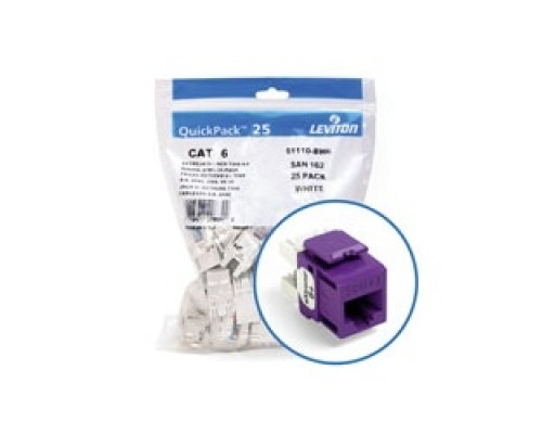 LEVITON  61110-BP6               Jack, C6+ 25PK Purple
