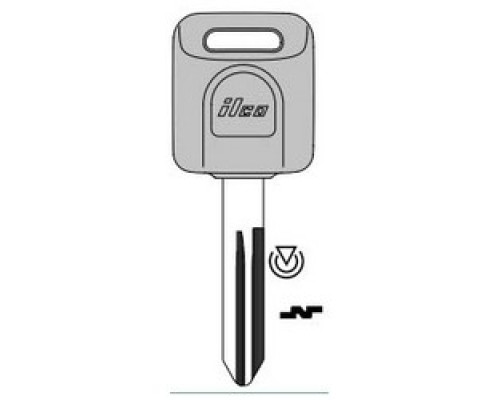 KABA ILCO CORP  NI01T NS  IAX00001513              Vehicle Key Blank, Transponder Key, Natural Nickel Silver, For Nissan