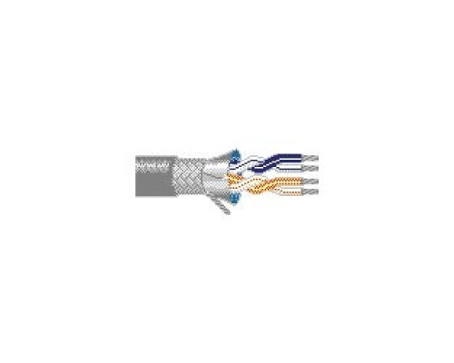 BELDEN  8102 0601000               Multi-Conductor - Low Capacitance Computer Cable for EIA RS-232/422 2-Pair 24 AWG FHDPE SH PVC Chrome