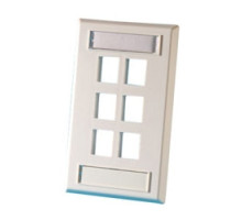 ORTRONICS  KSFP6  OR-KSFP6              Single gang plastic faceplate, holds six Keystone jacks or modules, Fog White