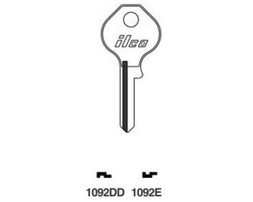 KABA ILCO CORP  1092DD NP A05  AA00016012              Cylinder Lock Key Blank, Brass, Nickel Plated, 5 Price Group, For Master