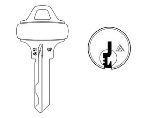SCHLAGE ALLEGION BRAND  35-002-C124        Door Lock Cylinder Key Blank, Classic, Conventional, Everest, Embossed, Standard, Operating, C124 Keyway, Nickel Silver