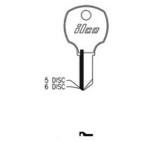 KABA ILCO CORP  1069M NP A04  AL2817601B              Cylinder Lock Key Blank, 6-Disc, Brass, Nickel Plated, 4 Price Group, For National Cabinet Lock