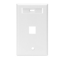 LEVITON  42080-1WS               QuickPort Wallplate with ID Window, Single Gang, 1-Port, White