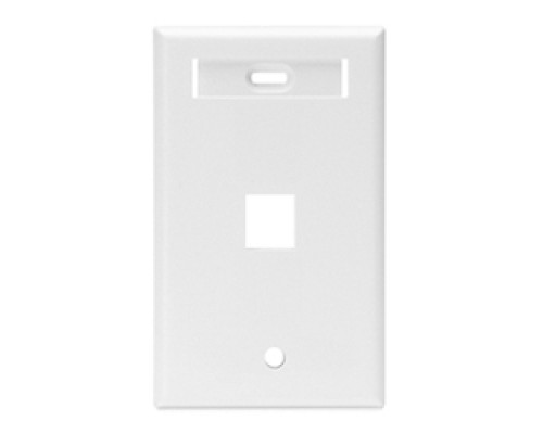 LEVITON  42080-1WS               QuickPort Wallplate with ID Window, Single Gang, 1-Port, White