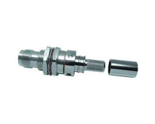 TIMES MICROWAVE EZ-300-TF-BH-X 3190-8018       TNC-FEMALE JACK BULKHEAD CRIMP CONNECTOR NON-SOLDER PIN NO BRAID TRIM