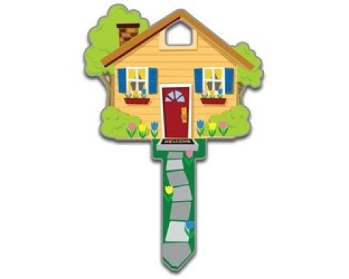 LUCKY LINE PRODUCTS INC  B105K               House Key, Kwikset, Home, Brass, Enamel Coating, 1 each per Card