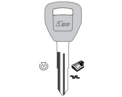 KABA ILCO CORP  HD106-PT NP  IAX00001702              Vehicle Key Blank, Transponder Key, Brass, Nickel Plated, For Honda Automobile