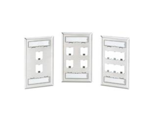 PANDUIT  CFPL4S-2GY               Faceplate 4Pt DblGang Classic S-Steel EA