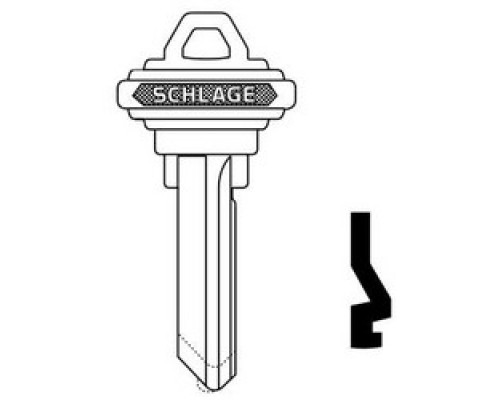 SCHLAGE ALLEGION BRAND  35-131-G-XQ06-878        Door Lock Cylinder Key Blank, Classic, Conventional, Plain Bow, 6-Pin Cylinder, G Keyway, Nickel Silver, With DO NOT DUPLICATE Stamp