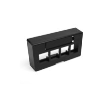 LEVITON  49910-EE4               QuickPort Modular Furniture Extended Depth Faceplate, 4-Port, Black, Includes 1 Blank Insert