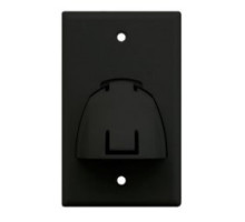ON-Q/LEGRAND  WP9001BK  WP9001-BK              Cable Access Wallplate, Hinged Bullnose, 1-Gang, 2.75