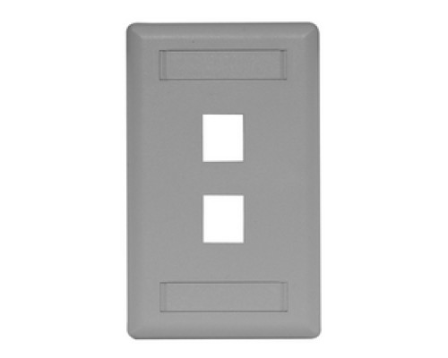 HUBBELL PREMISE WIRING  IFP12GY               Plate, Wall, Flush, 1-G, 2Port, Gray