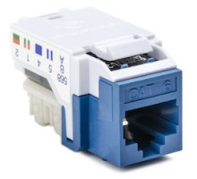 HELLERMANNTYTON  RJ45FC6B-BLU               Category 6 Modular Keystone Jack Bulk Pack, Plenum Rated, Blue, 50/box