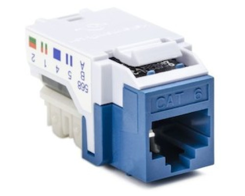 HELLERMANNTYTON  RJ45FC6B-BLU               Category 6 Modular Keystone Jack Bulk Pack, Plenum Rated, Blue, 50/box