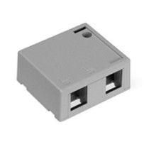LEVITON  41089-2GP               QuickPort Surface Mount Housing, 2-Port, Grey, Includes 1 Blank QuickPort Insert