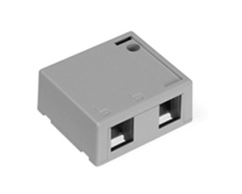 LEVITON  41089-2GP               QuickPort Surface Mount Housing, 2-Port, Grey, Includes 1 Blank QuickPort Insert