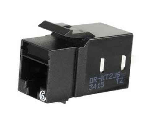 ORTRONICS  KT2J6-00  OR-KT2J6-00              Keystone Jack, 8-Position, 1-Port, Cat 6, 180 Degree Exit, T568A/B Wiring, Lacing Cap Termination, 0.628