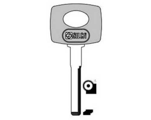 KABA ILCO CORP  HU64P-SI NP A21               Vehicle Key Blank, Special Key Machine, Natural Brass, 21 Price Group, For Mercedes Benz