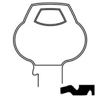 CORBIN RUSSWIN INC  D4-6PIN-11               Door Lock Key Blank, Cylinder, Single-Section, Standard, 6-Pin, DH-Class Bitting, Plain Bow