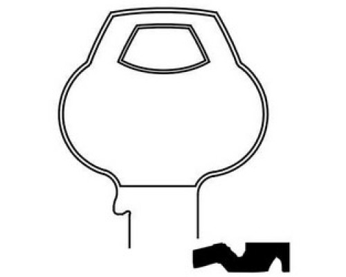 CORBIN RUSSWIN INC  D4-6PIN-11               Door Lock Key Blank, Cylinder, Single-Section, Standard, 6-Pin, DH-Class Bitting, Plain Bow